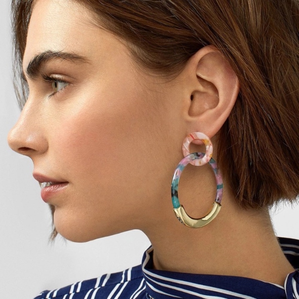 Baublebar style resin hoop earrings
